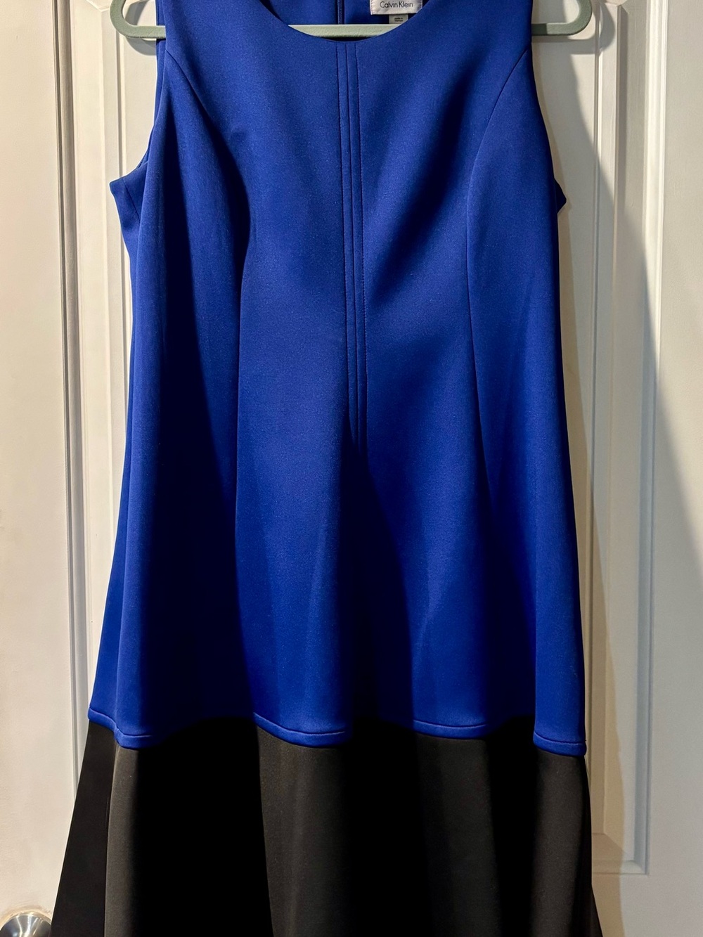 Calvin Klein Royal Blue Sleeveless Dress with Black Trim